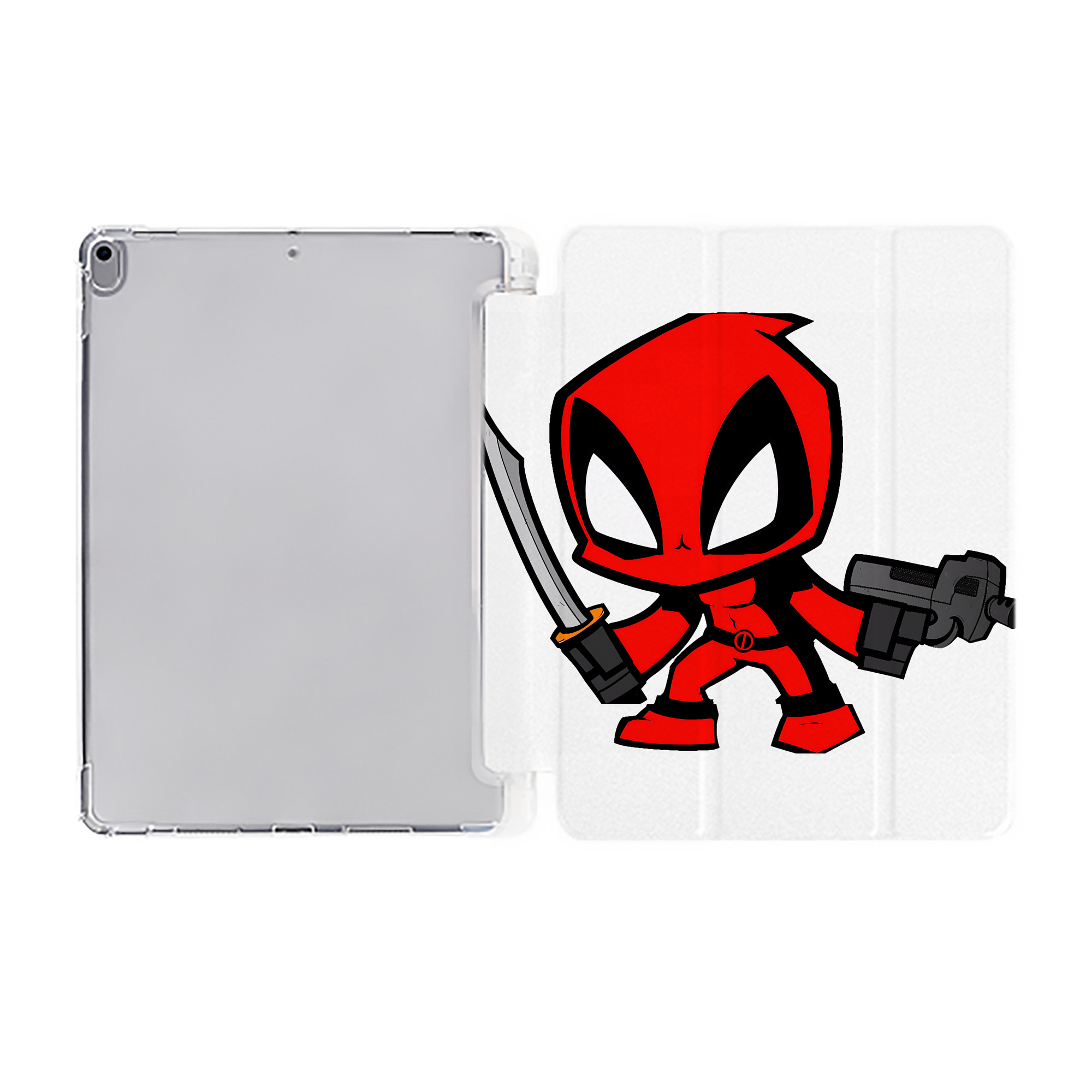 （画像用） Deadpool デッドプール IPad ケース ペン収納付き 三つ折りスタンド PUレザー×シリコン 対応機種9.5/10.5/10.9インチ